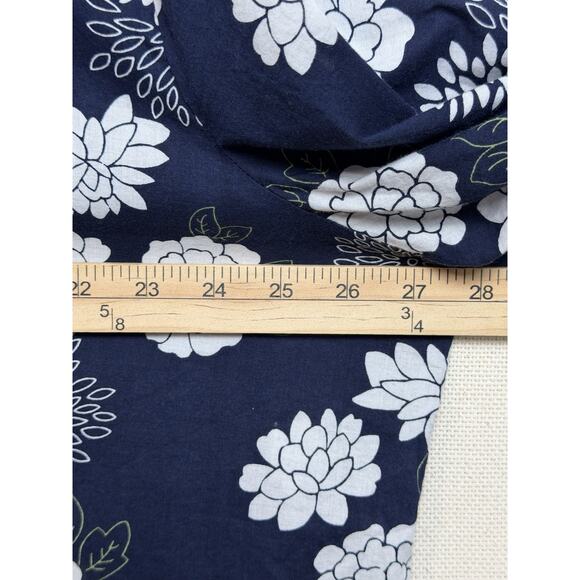 Susan Graver Women’s Plus Sz 2X Cotton Shirt Button Down Floral Print Navy White - Picture 11 of 16